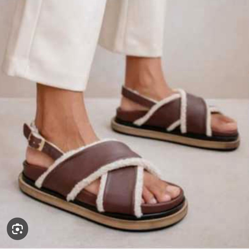 ALOHAS Marshmallow Brown Leather Sandals